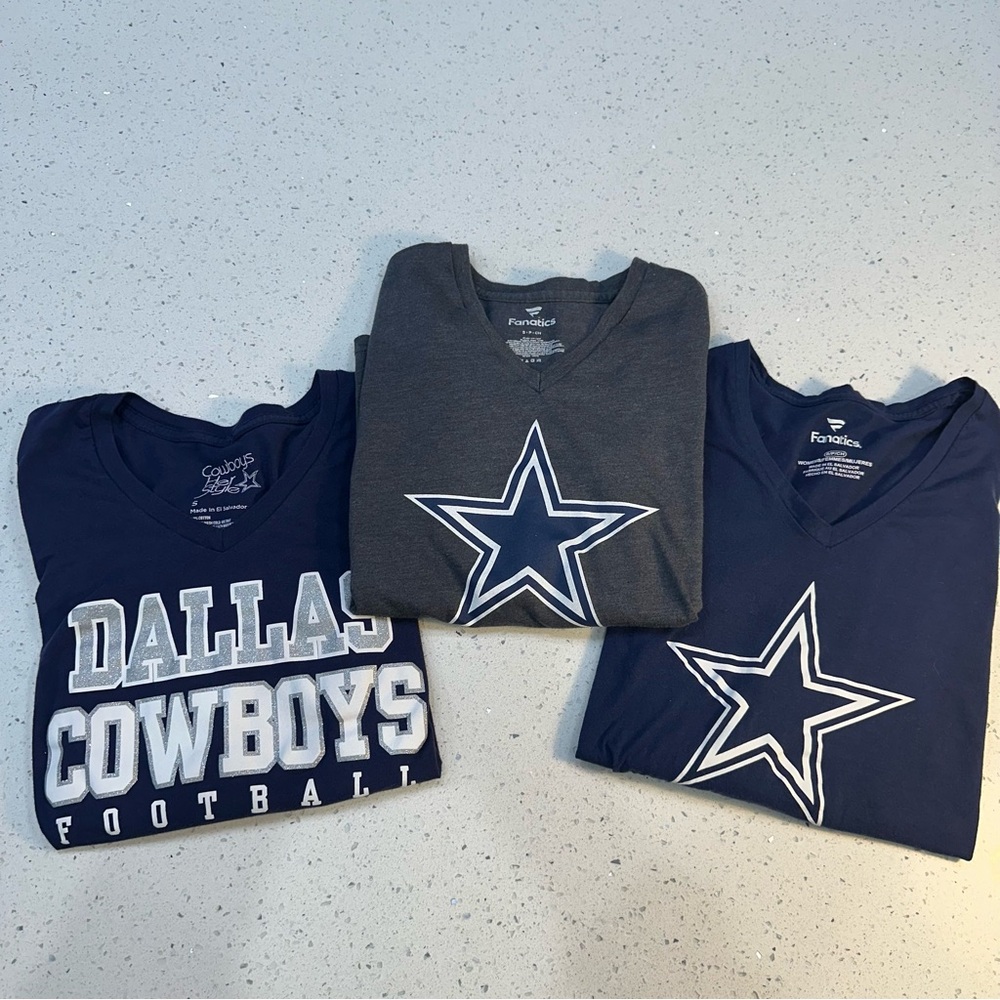Lot of 3 Dallas Cowboys Women’s Long Sleeve T-Shirts